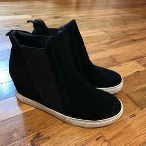 steve madden leii wedge sneaker black
